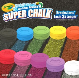 1 Ct.  Crayola Super Chalk, 3xLonger Lasting, Ships Better with Fewer Breaks,  Washable Sidewalk Chalk.