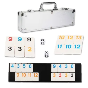 106 Tiles Rummy Cube Game Set With Aluminum Case And 4 Anti Skid Durable Tr