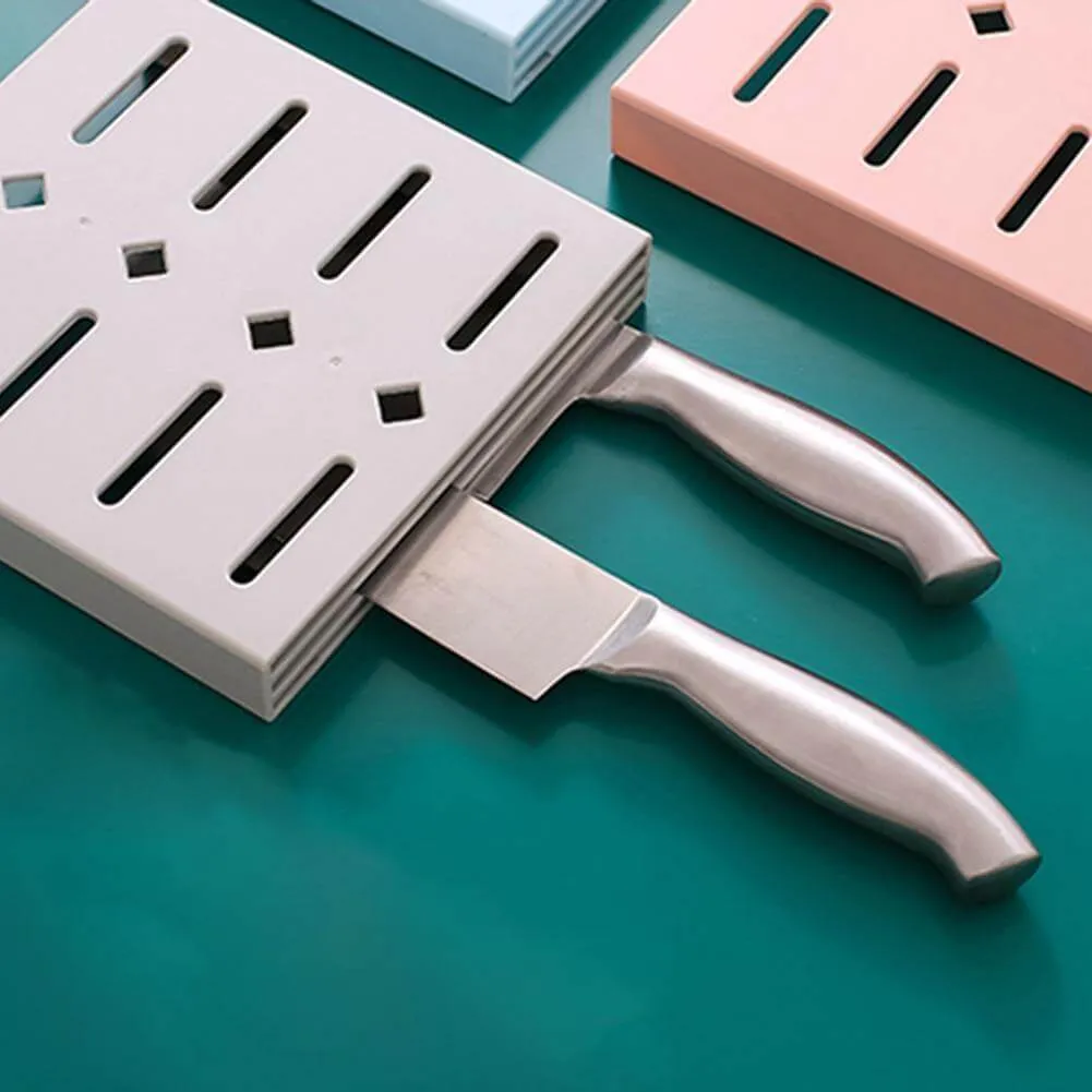 2PCS Square Pastel Mavi Wall-Mounted Knife Organizer