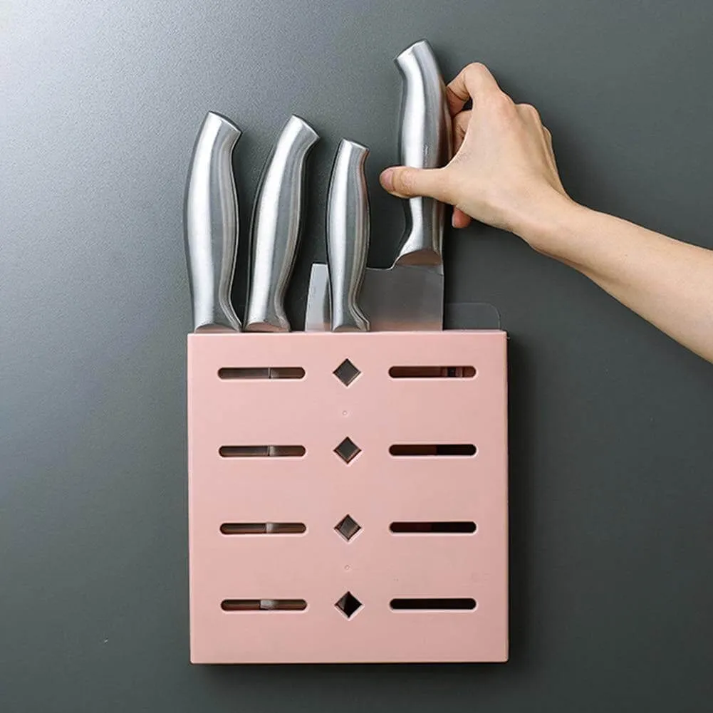 2PCS Square Pastel Mavi Wall-Mounted Knife Organizer