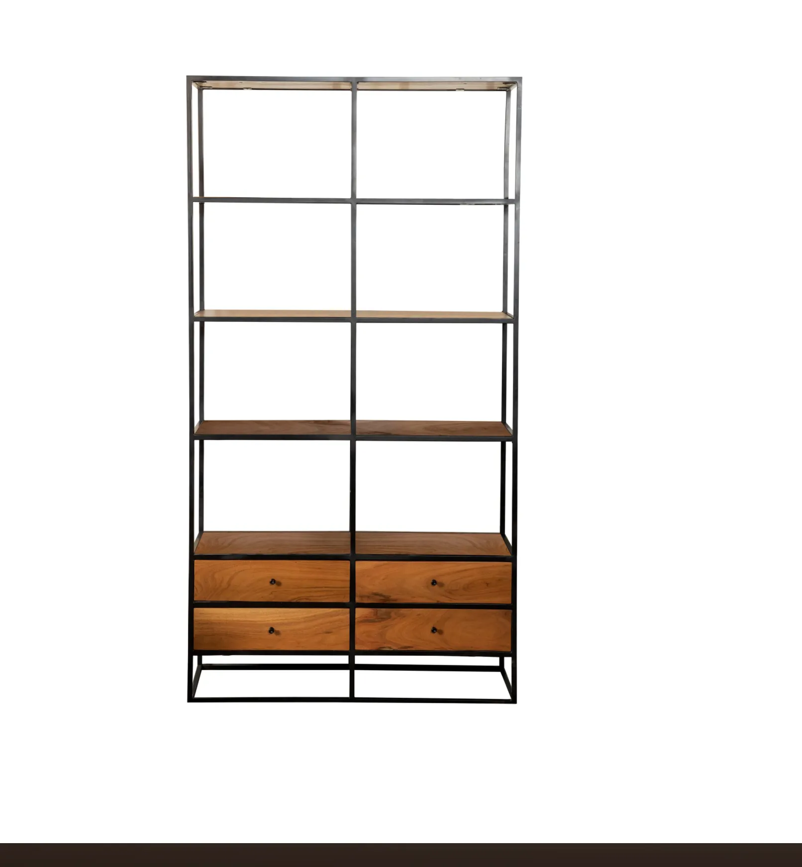 4-Drawer Etagere Natural Sheesham And Black