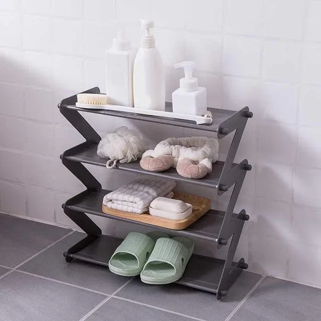 47X46Cm 4-Tier Multi-Functional Z-Shaped Shoes Rack Shelf