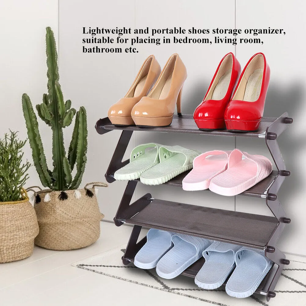 47X46Cm 4-Tier Multi-Functional Z-Shaped Shoes Rack Shelf