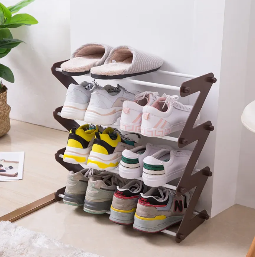 47X46Cm 4-Tier Multi-Functional Z-Shaped Shoes Rack Shelf