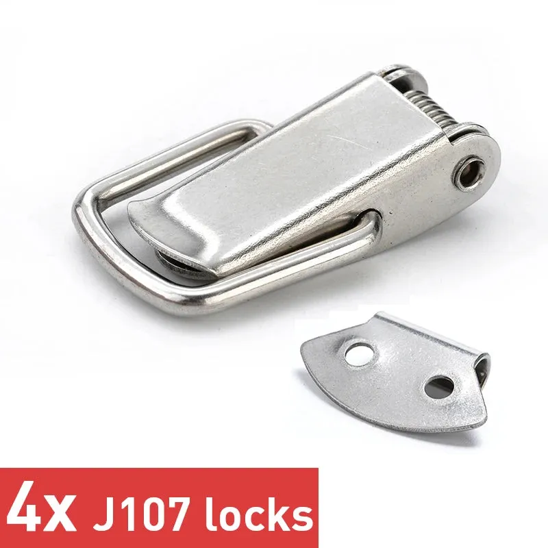 4PC Cabinet Box Locks Spring Loaded Latch Catch Toggle Iron Hasps For Sliding Door Window Furniture Hardware