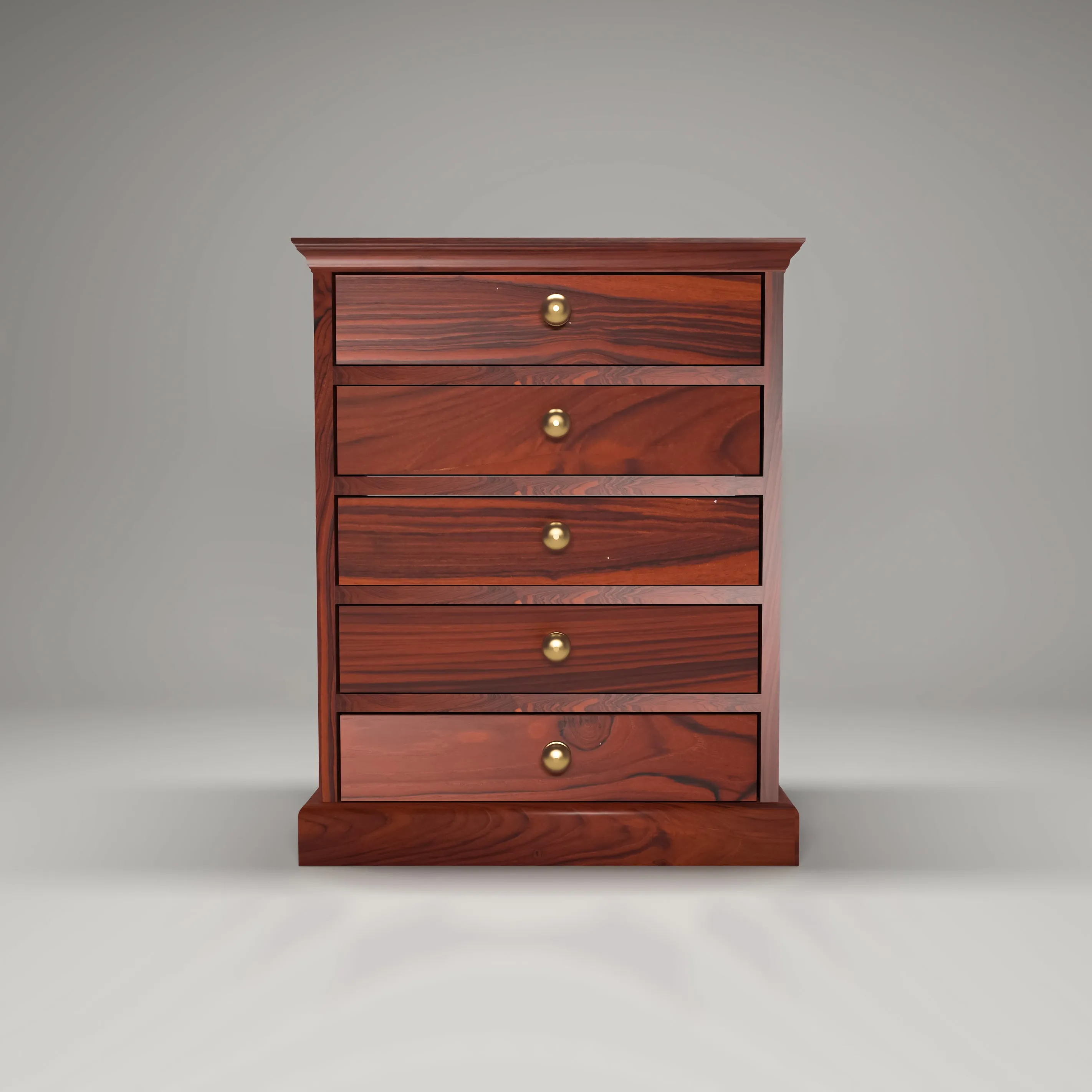 5 Drawer Pillar Box Bureau (Mahogany Touch)