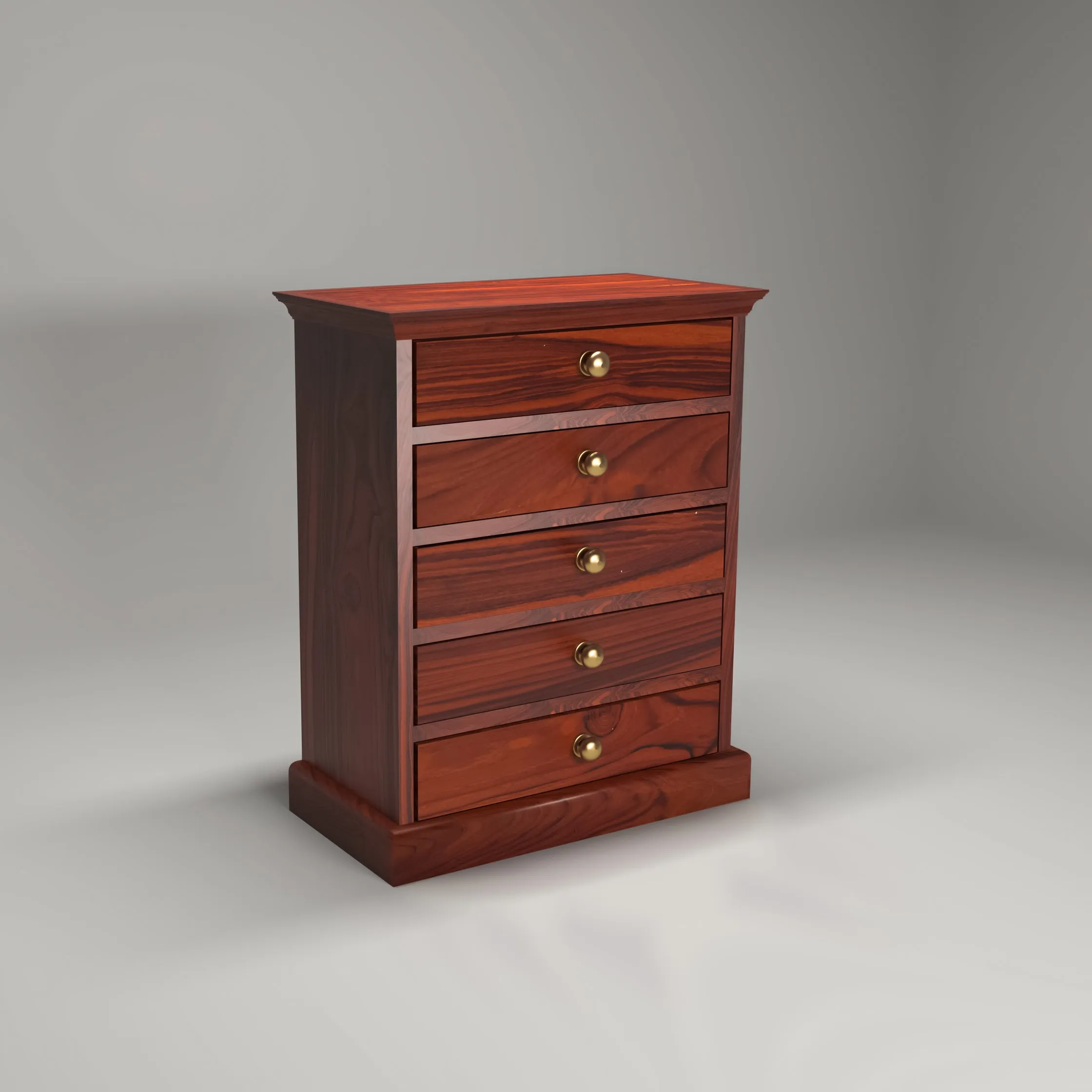 5 Drawer Pillar Box Bureau (Mahogany Touch)