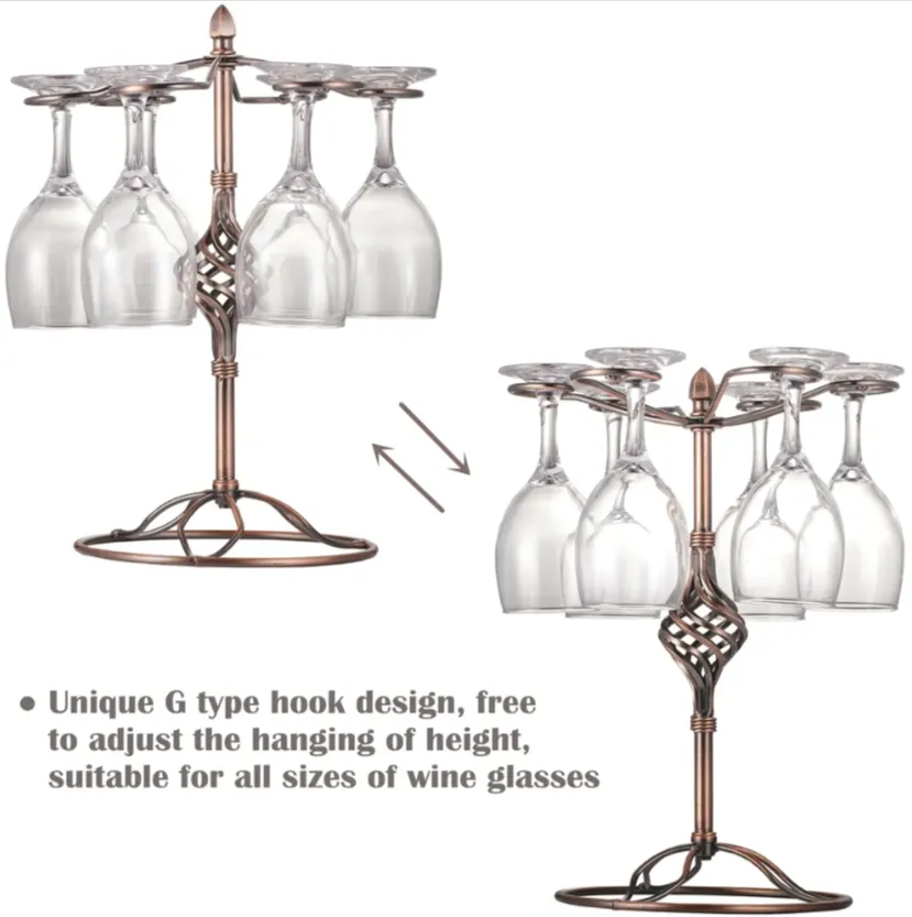 6 Hanging Wine Glass Stand