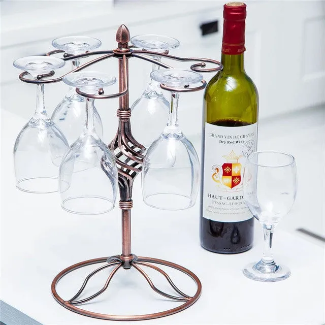 6 Hanging Wine Glass Stand