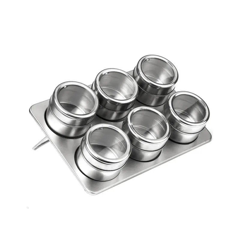 6-Piece Stainless Steel Magnetic Spice Rack