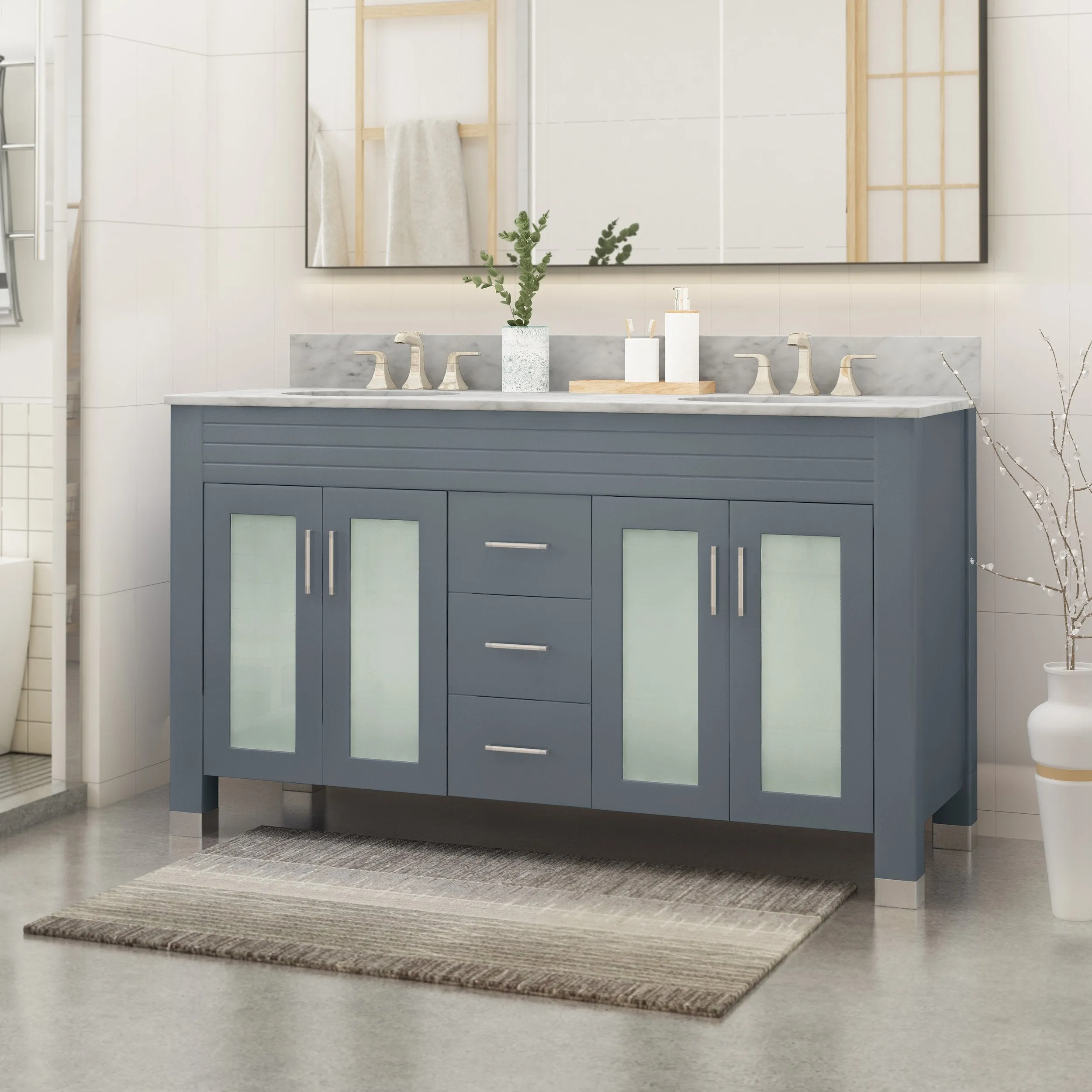 60" Wood Bathroom Vanity (Counter Top Not Included) - NH268703