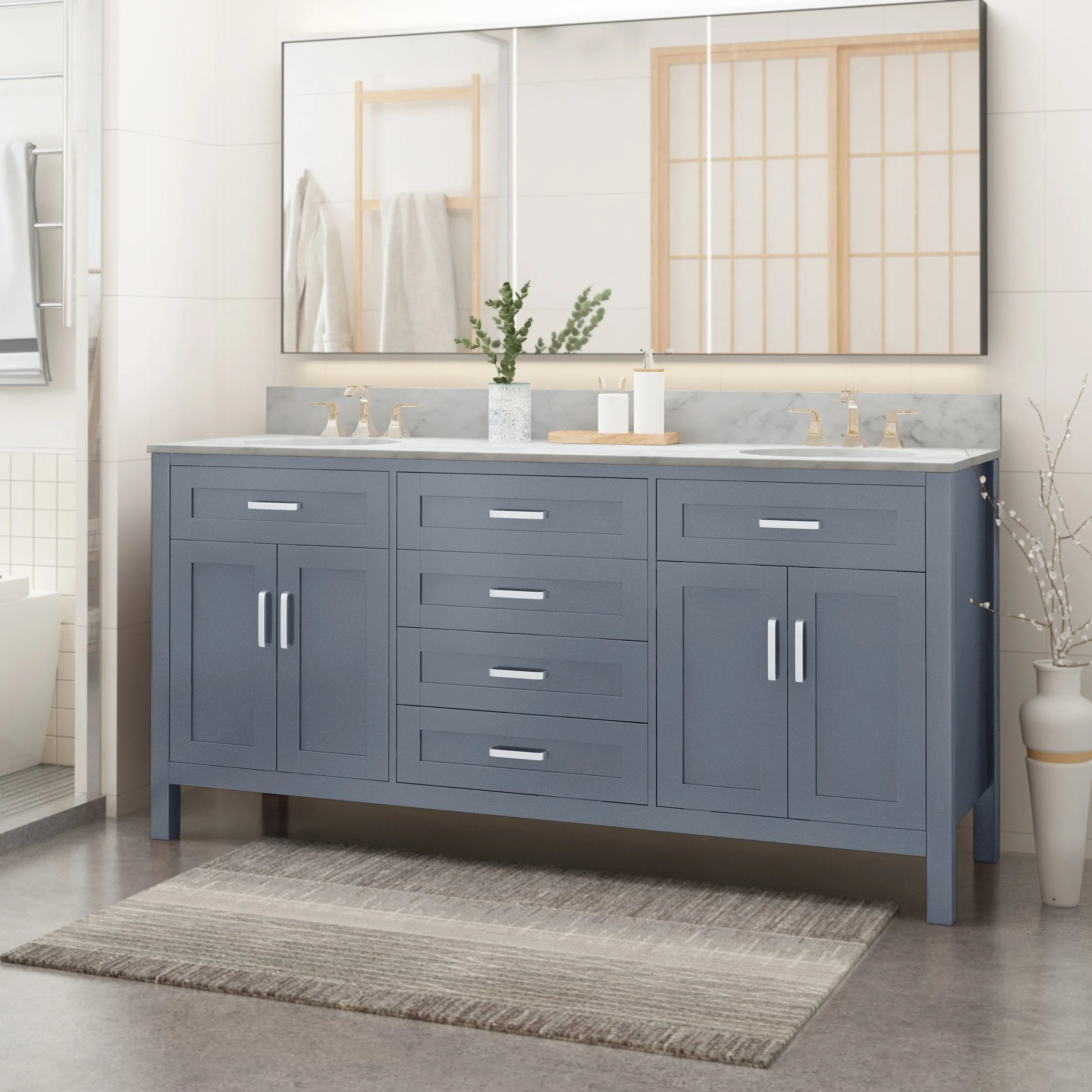 72" Wood Bathroom Vanity (Counter Top Not Included) - NH658703