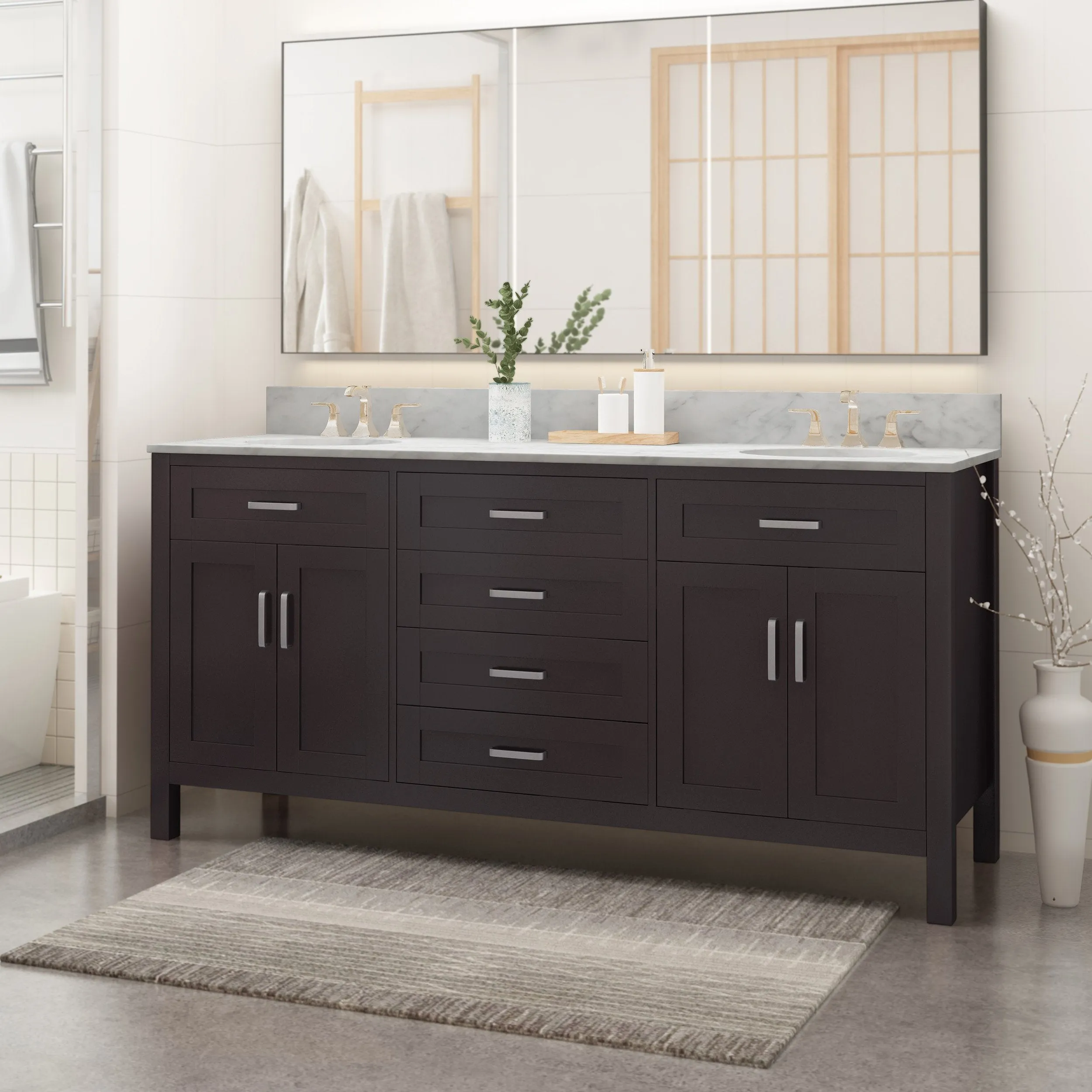 72" Wood Bathroom Vanity (Counter Top Not Included) - NH658703