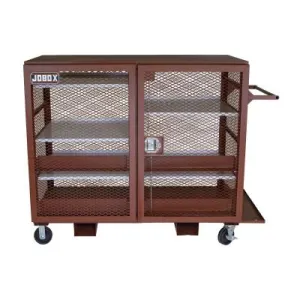 Apex Tool Group Mesh Cabinets, 65 in x 33 in x 55 in, 2 Door, 1500 lb Cap., Brown, 1-400990