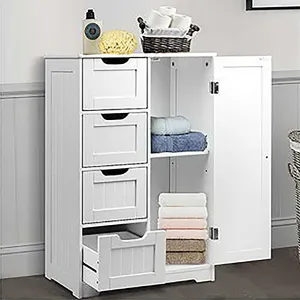 Artiss Bathroom Cabinet Storage Drawers White