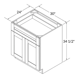 Base Kitchen Cabinet B30 Alpina White LessCare 30 in. width 34.5 in. height 24 in. depth