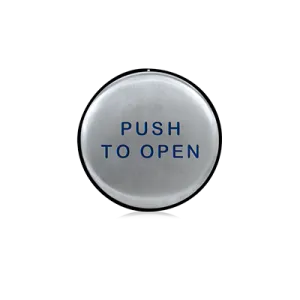 BEA 10EMR475-900 Round 4.75 Inch Slim Blue Handicap Logo with Push to Open text Push Plate