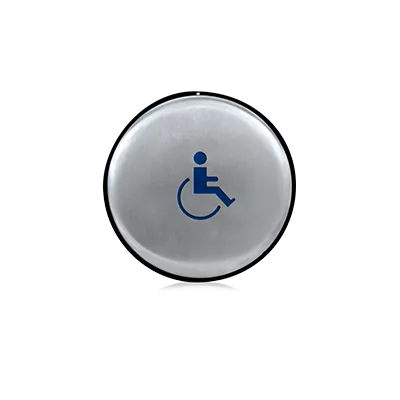 BEA 10EMR475L-900 Round 4.75 Inch Slim Blue Handicap Logo Push Plate