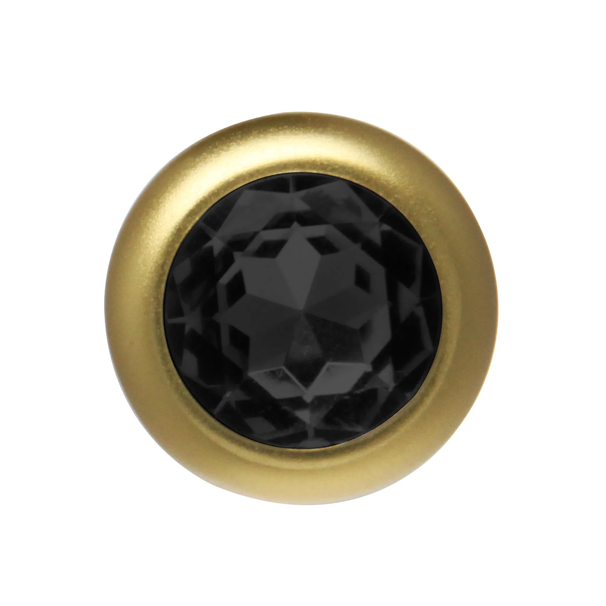 BOTTOM JEWELS GOLD ALLOY W/ BLACK JEWEL MEDIUM PLUG