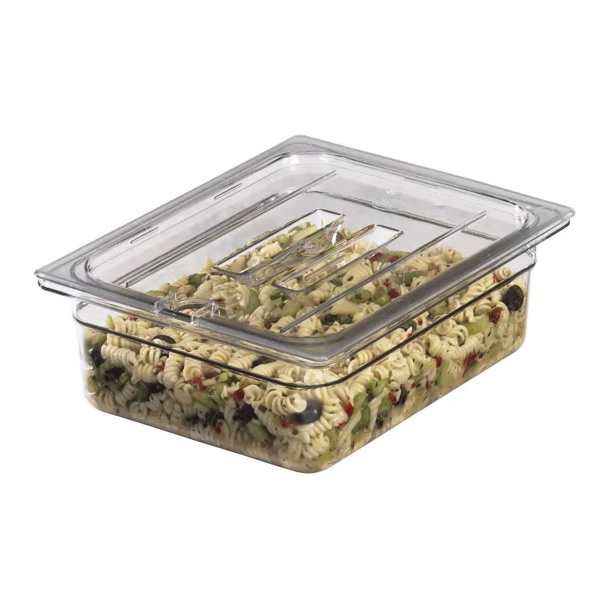 Cambro 20CWCHN135 Camwear Notched Food Pan Lid w/ Handle, Clear, 1/2 Size