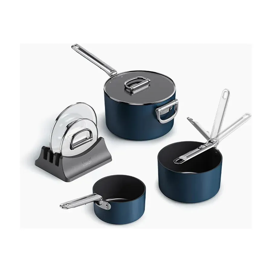 Ceramic Nonstick Space-Saving Saucepan Set-3