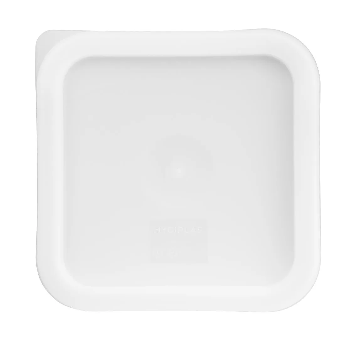 CF049 Vogue Polycarbonate Square Food Storage Container Lid White Small