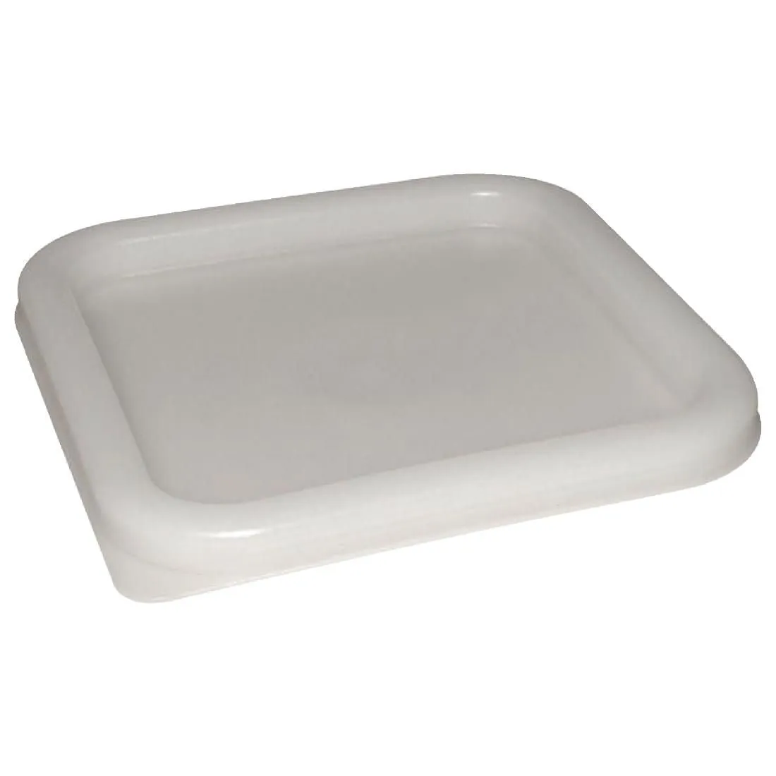 CF049 Vogue Polycarbonate Square Food Storage Container Lid White Small