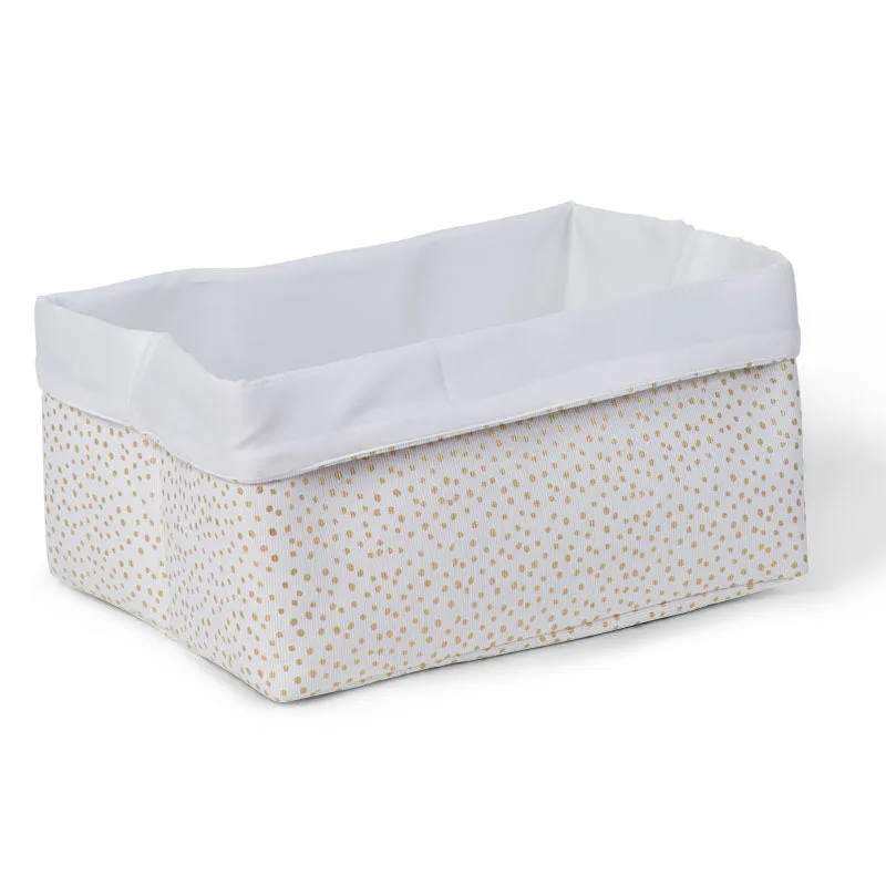 Childhome Box Canvas Foldable 32x32x29 White Small Gold Dots