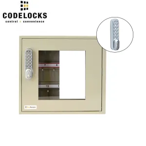 CodeLocks - Key Secure View Hook Key Cabinet w/ KL1000 - Portable - Keyless Access - Private & Public Function - Master & User - Optional Cabinet Size