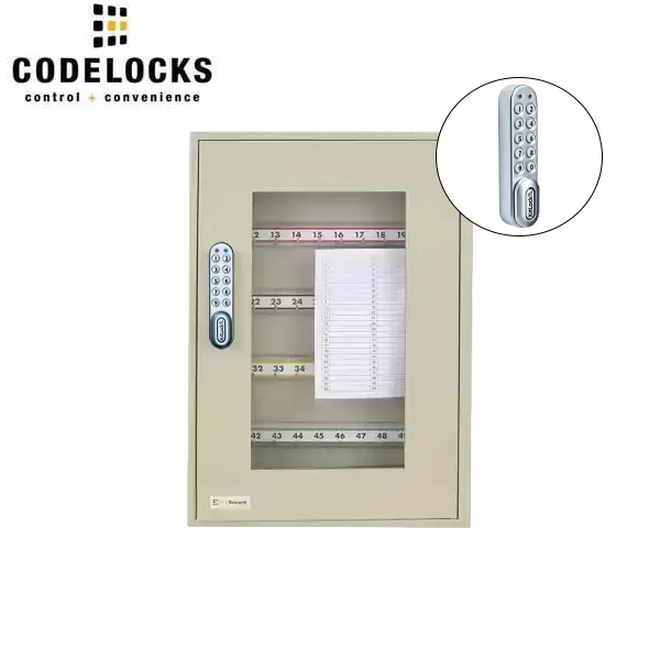 CodeLocks - Key Secure View Hook Key Cabinet w/ KL1000 - Portable - Keyless Access - Private & Public Function - Master & User - Optional Cabinet Size