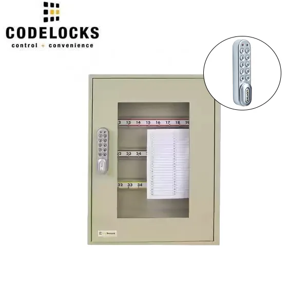 CodeLocks - Key Secure View Hook Key Cabinet w/ KL1000 - Portable - Keyless Access - Private & Public Function - Master & User - Optional Cabinet Size