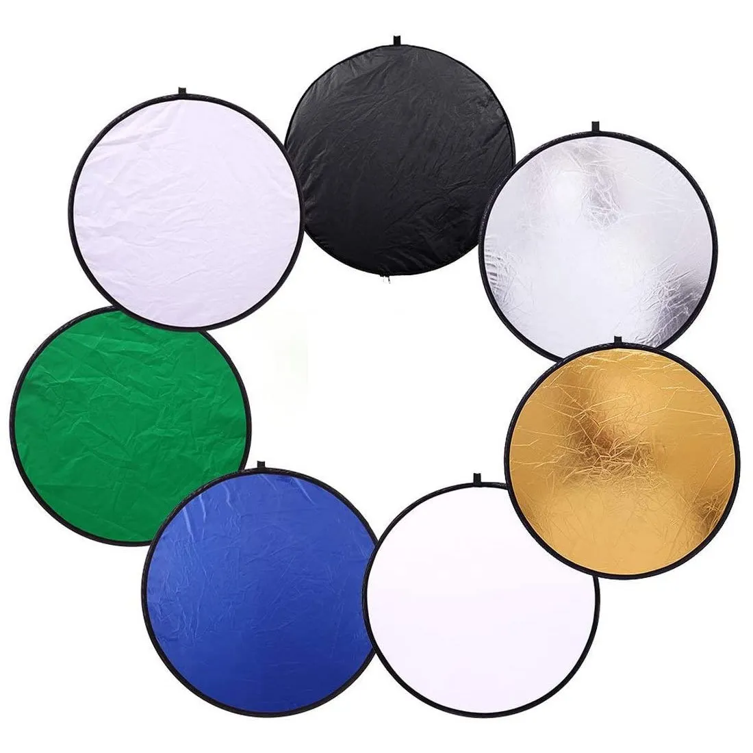 Collapsible 110cm / 43.3" Round Pop-up 7-in-1 Photography Studio Light Reflector and Diffuser