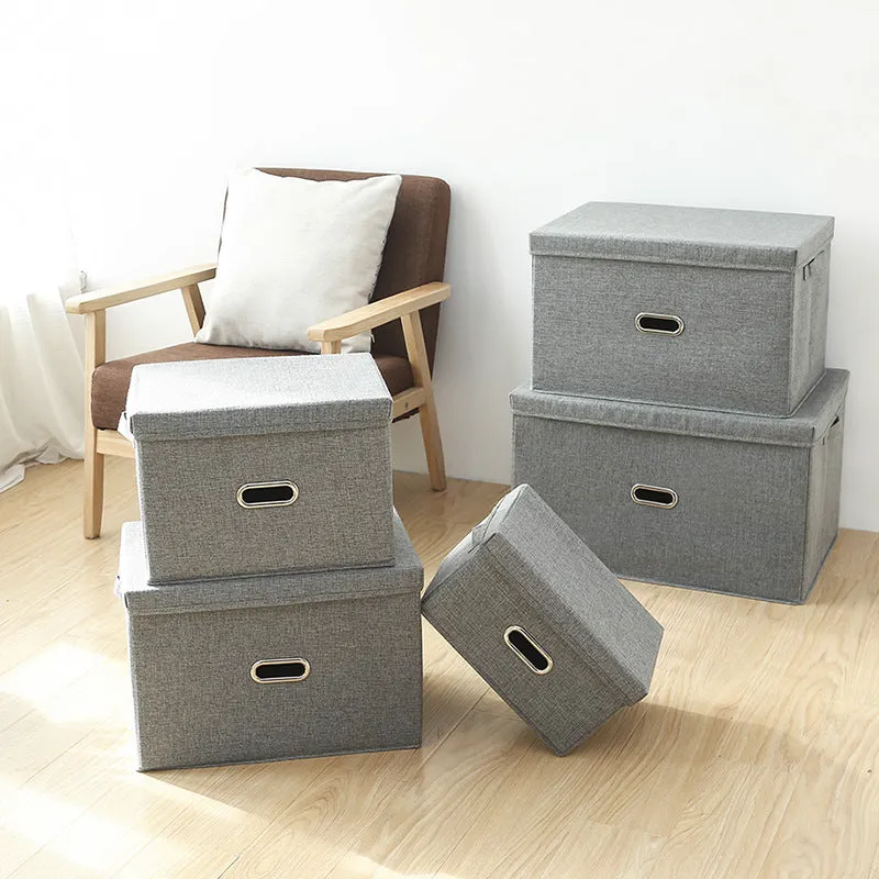 Collapsible Storage Bins with Lids and Handles-M