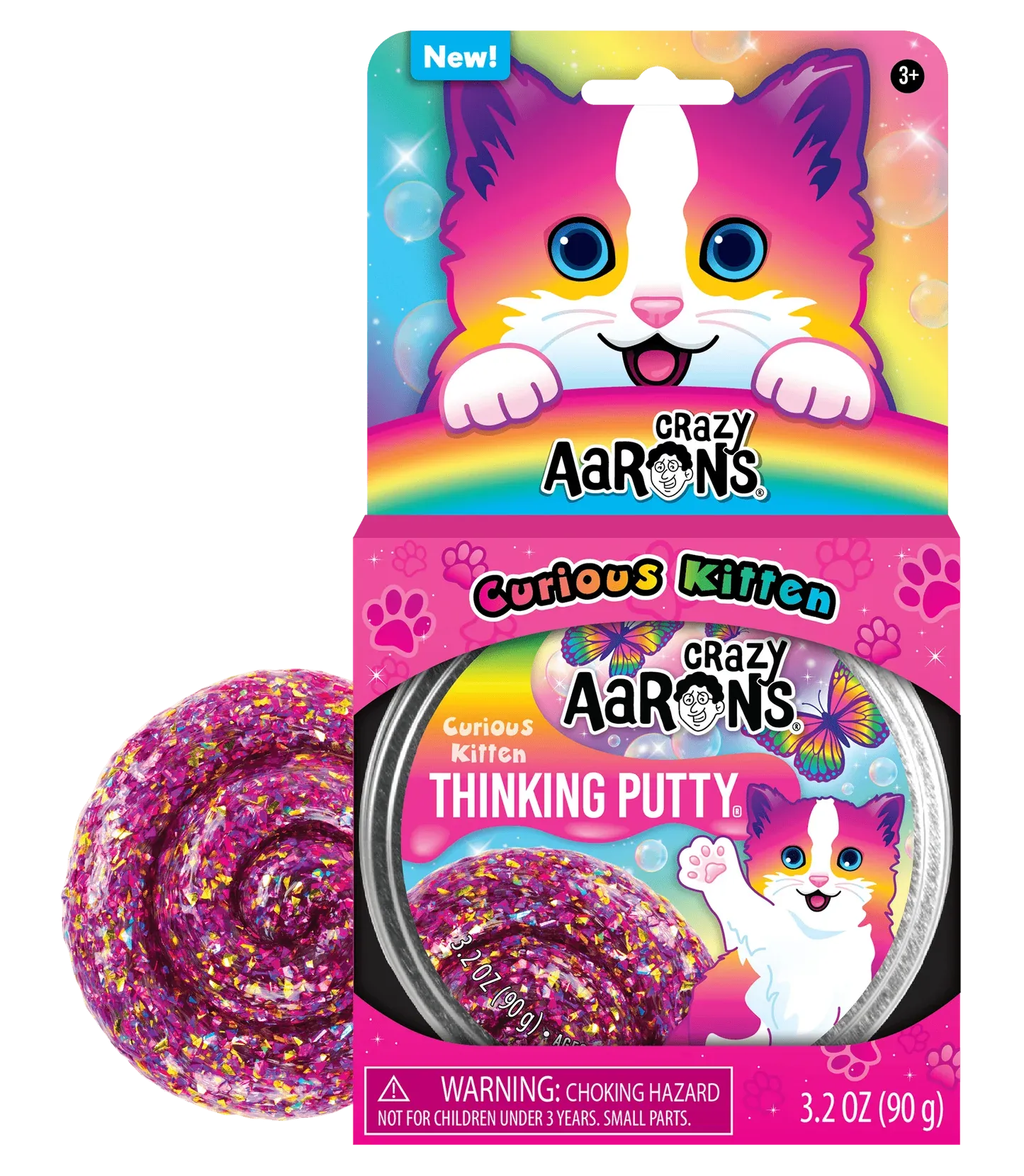 Crazy Aaron's Thinking Putty 4” Tin - Curious Kitten