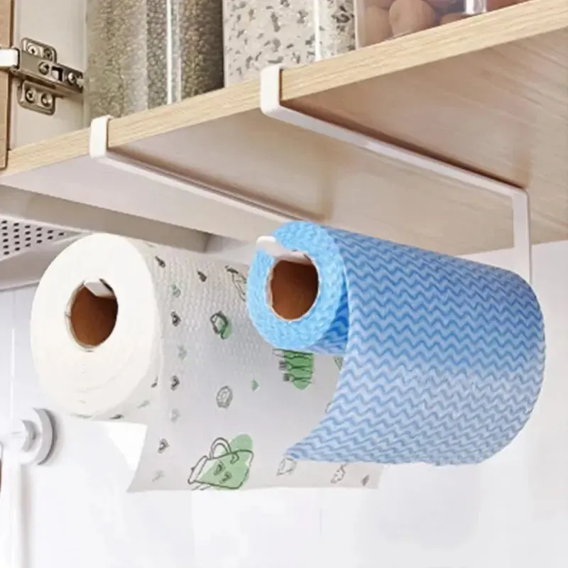 Creative Perforation-Free Hanging Storage Rack for Kitchen Paper Towels & Wraps