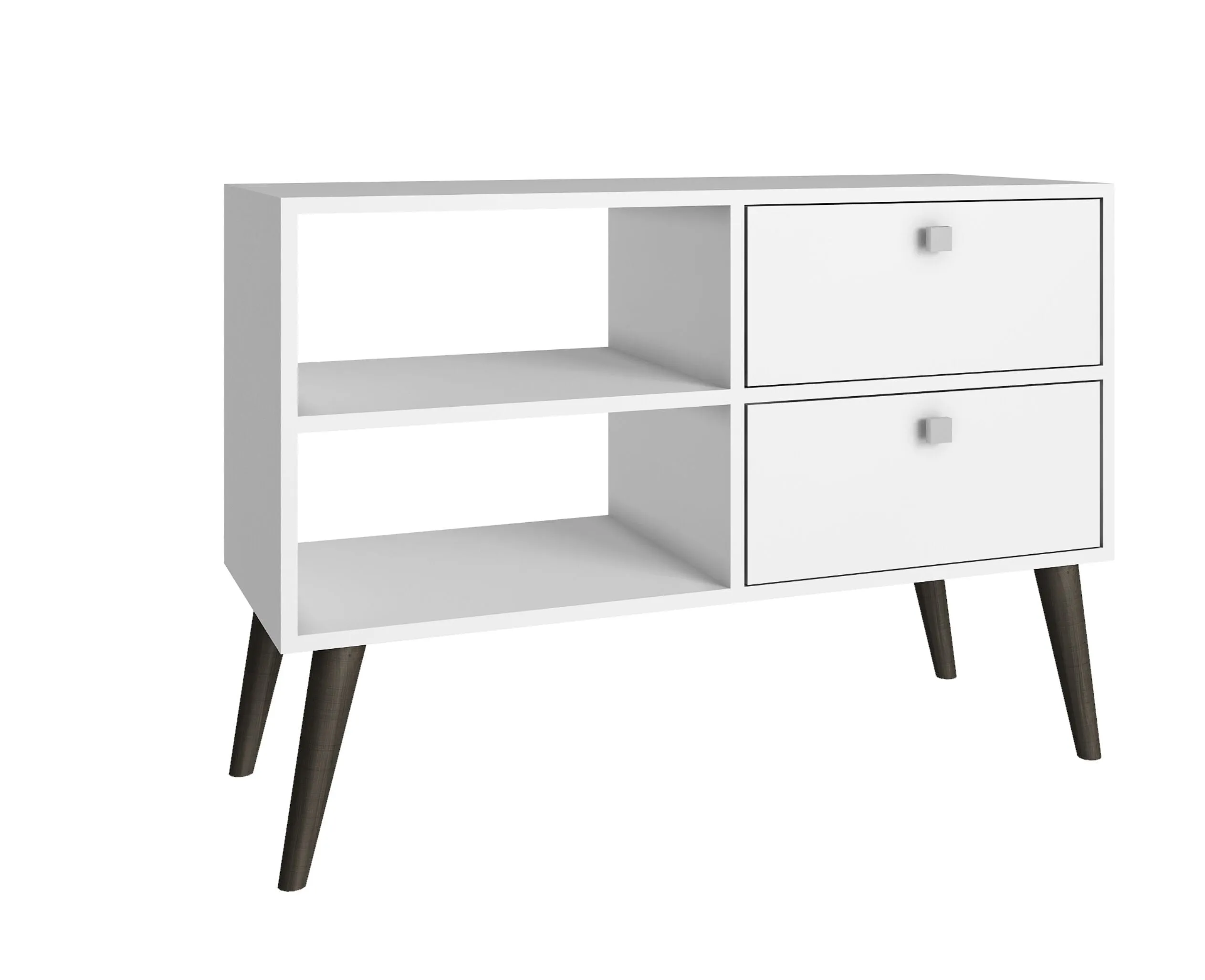 Dalarna TV Stand with 2 shelves in White