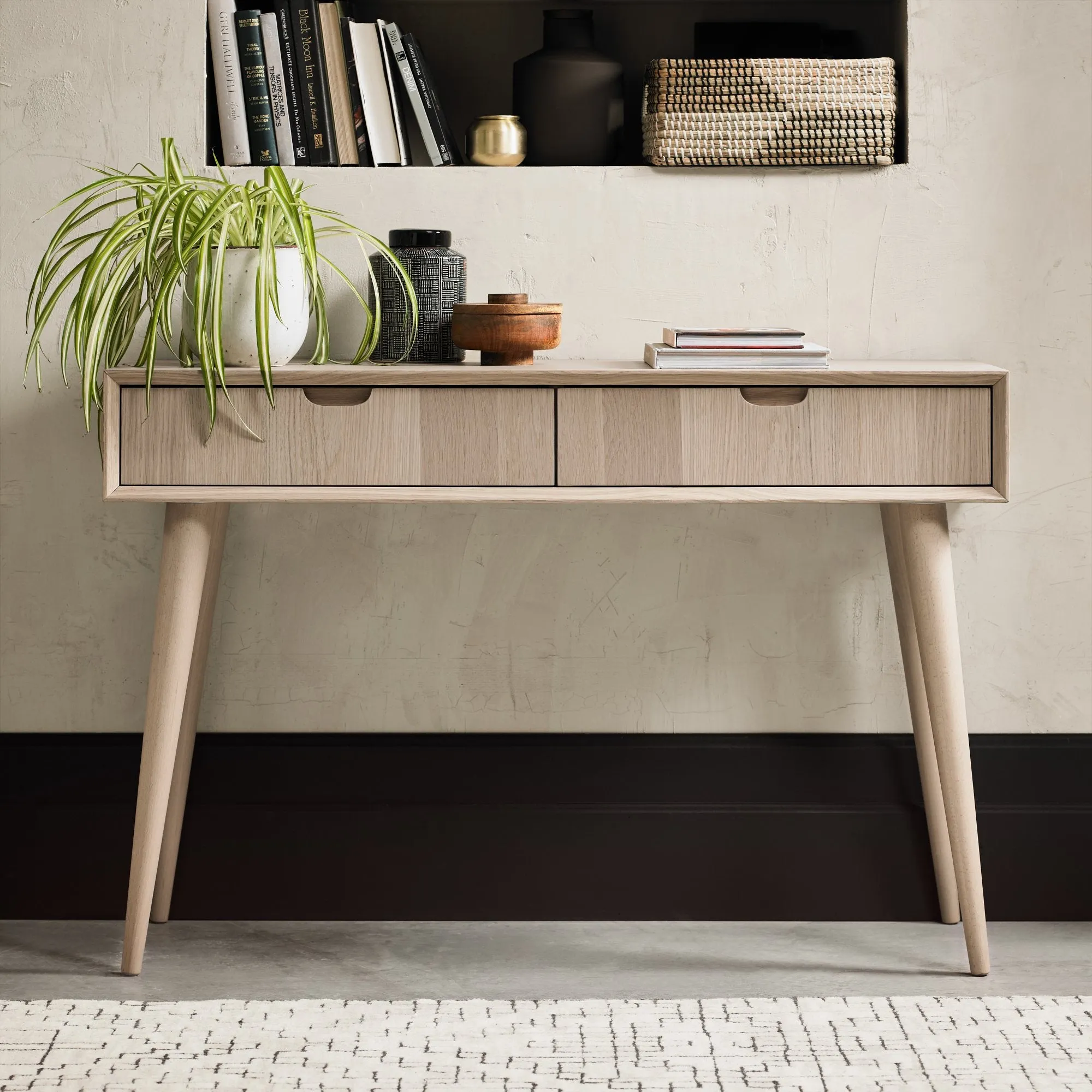 Dansk Scandi Oak Console Table With Drawers