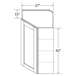 Diagonal Corner Kitchen Cabinet DC2742 Milan Slate 27 in. width 42 in. height 15 in. depth