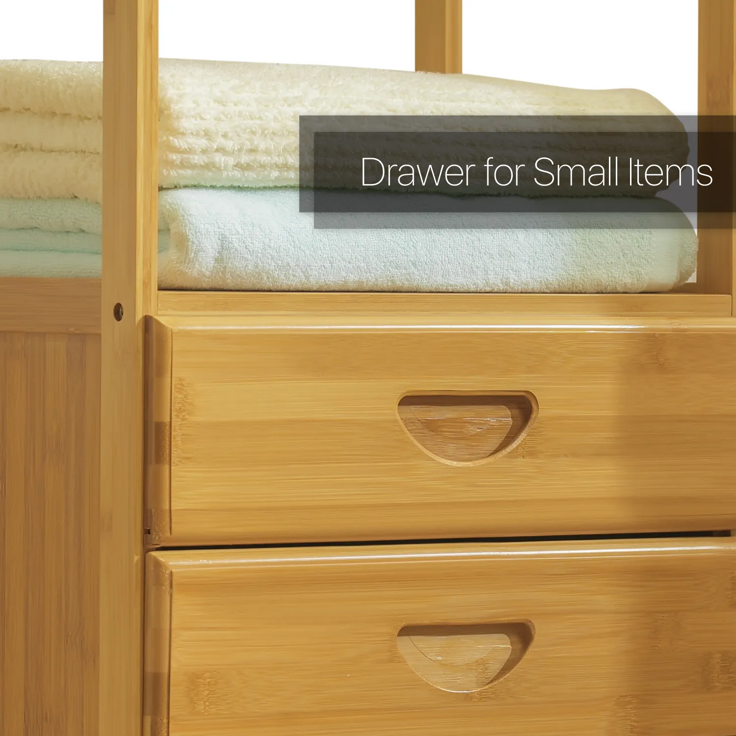 Double Drawer Garment Hanging Stand - with Pants Rack - Natural