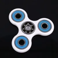 Fidget Hand Spinner White with Blue Rings