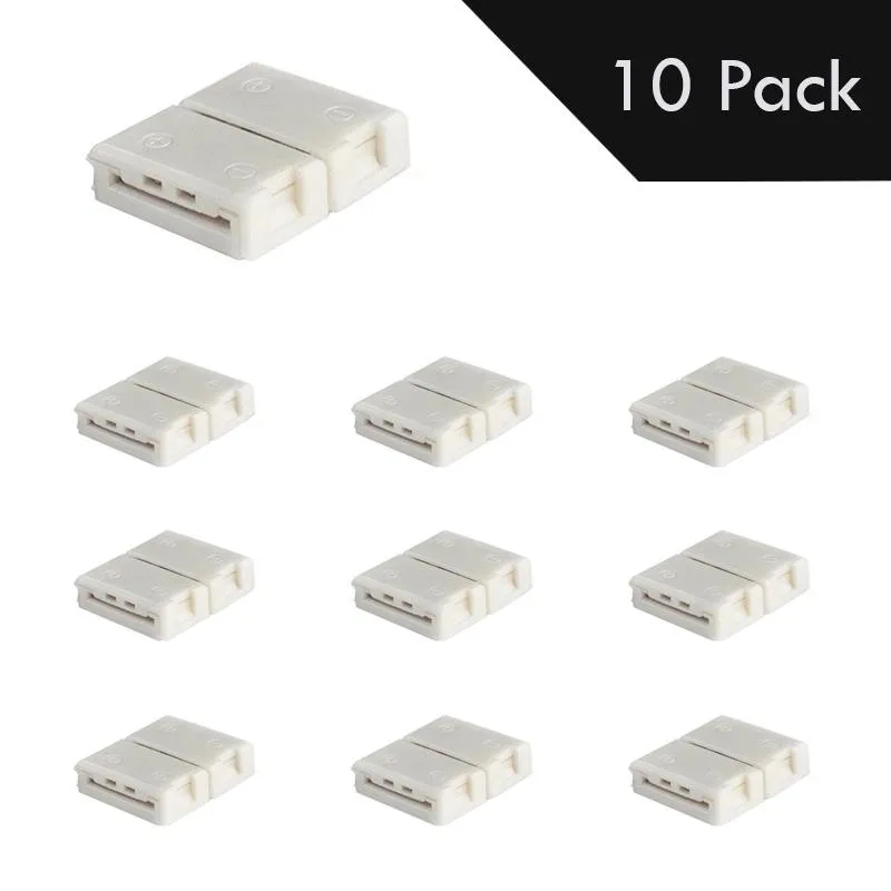 Gapless (10 Pack) 8mm Solderless LED Light Strip Connector : Single Color