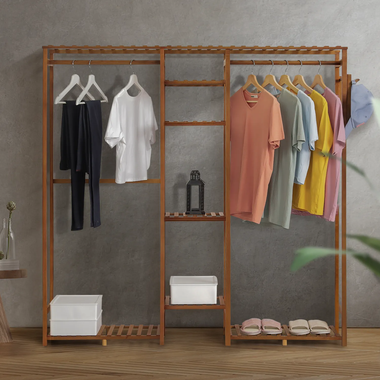 Garment Cabinet Clothes Organizer - Double Rack