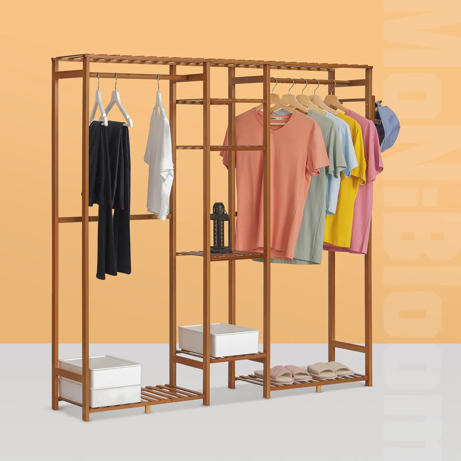 Garment Cabinet Clothes Organizer - Double Rack