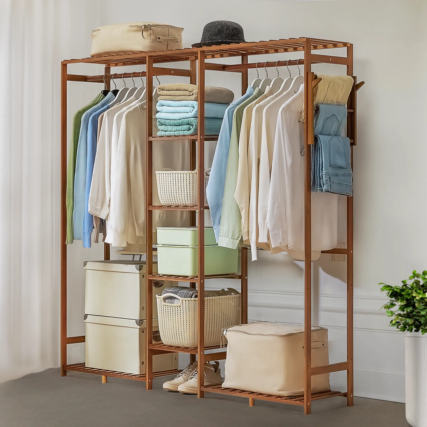 Garment Cabinet Clothes Organizer - Double Rack