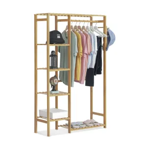 Garment Cabinet Clothes Organizer - Single Rack - Natural