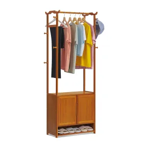 Garment Hanging Stand Rack - Double Door - with Shoes Storage