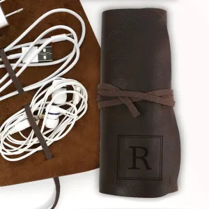 Genuine Leather Personalized Multi Cord Small Organizer