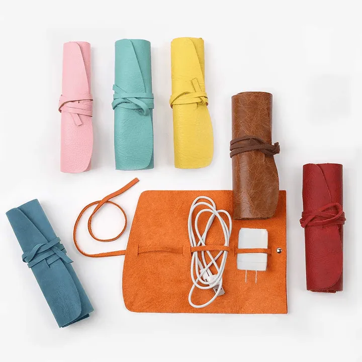 Genuine Leather Personalized Multi Cord Small Organizer