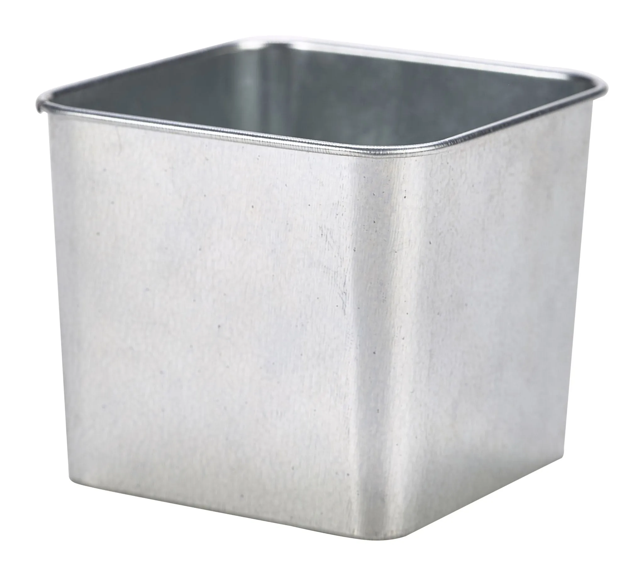 Genware GSQ8 Galvanised Steel Square Tub 8 x 8 x 6cm - Pack of 12