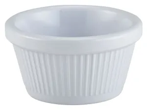 Genware S279-02 Ramekin Fluted 2oz White 71X36mm - Pack of 24